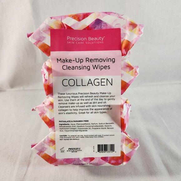 Precision Beauty Make-Up Removing Cleansing Wipes COLLAGEN 4 Packs = 160 - Picture 3 of 6
